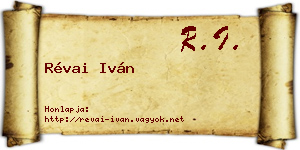 Révai Iván névjegykártya